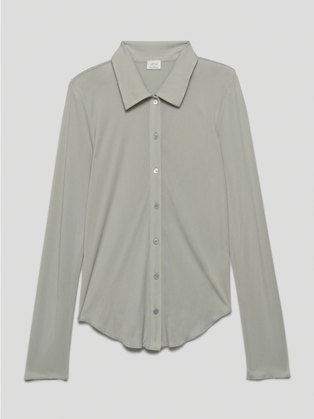 Aritzia Wilfred NWT Mesh Collared Button-Down Blouse